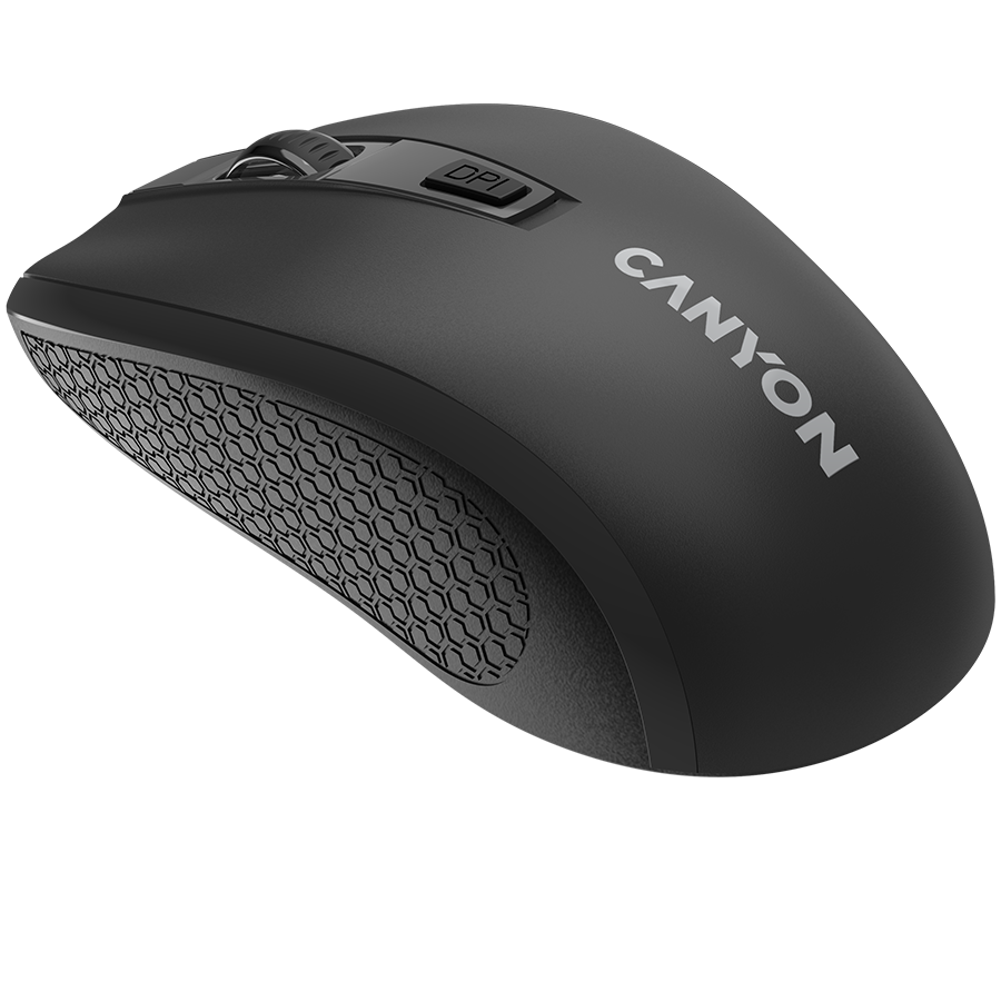 CANYON MW-7, 2.4Ghz wireless mouse, 6 buttons, DPI 800/1200/1600, with 1 AA battery ,size 110*60*37mm,58g,black - slika 5