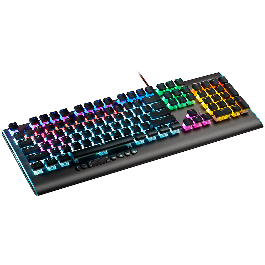 CANYON Interceptor GK-8, Wired multimedia gaming keyboard with lighting effect, 20pcs rainbow LED & 19pcs RGB light, Numbers 104keys, EN double injection layout, cable length 1.8M, 446*160*40mm, 0.98k - slika 2