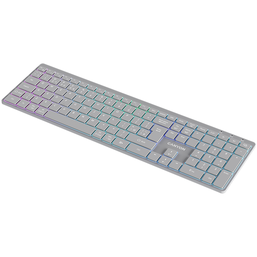 CANYON keyboard HKB-W11 UK/US RGB Dual Mode Wireless Grey - slika 4