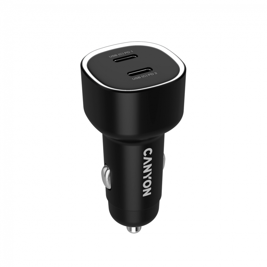 CANYON car charger OnDrive 60 PD 60W 2xUSB-C Black - slika 3