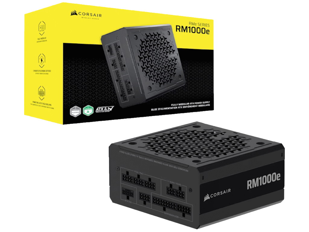 Corsair PSU 1000W RM1000eGold, Fully Modular, 12V-2x66xSATA, 3xPCIe, ATX 3.1, PCIe 5.1 - slika 8