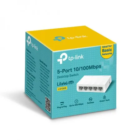 TP-Link LiteWave 5-Port 10/100Mbps Desktop Switch, 5 10/100Mbps RJ45 Ports, Desktop Plastic Case, Green Ethernet technology - slika 5