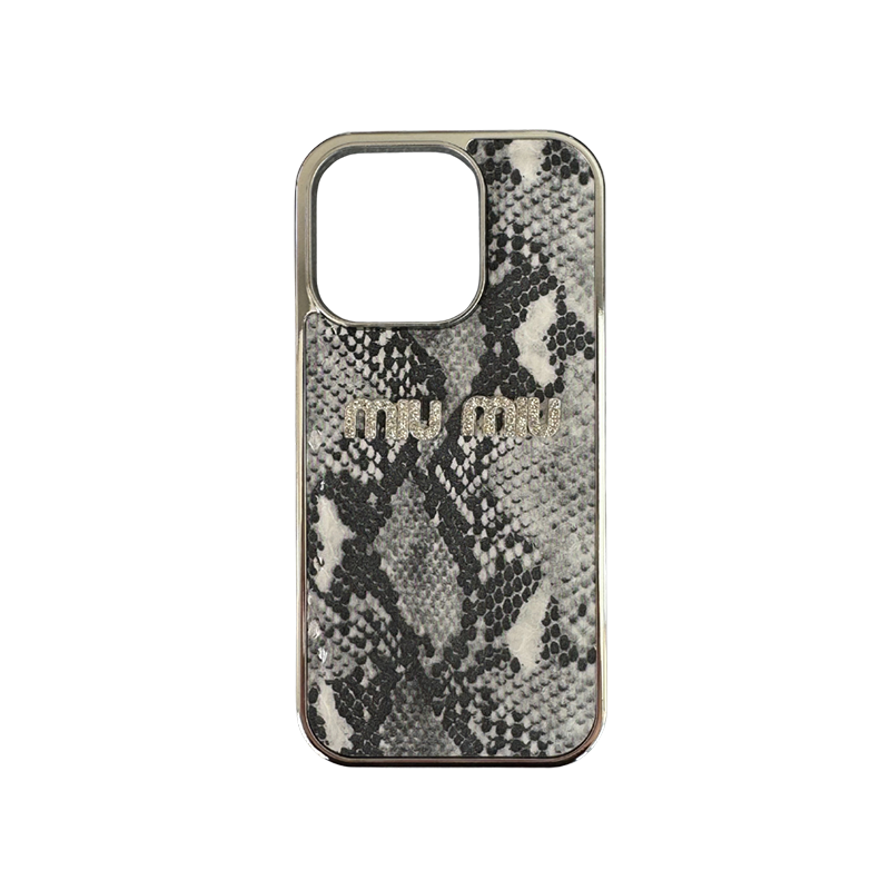 Shine MiuMiu maskica iPhone 16 Pro Max Siva