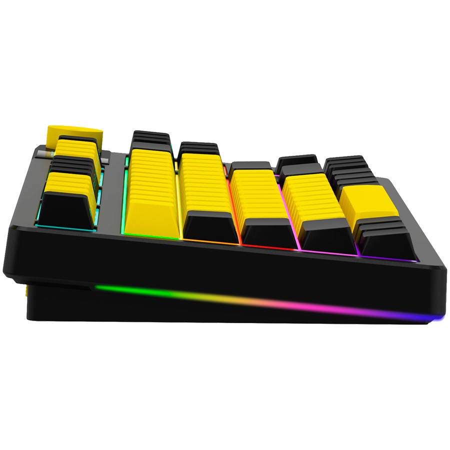 LORGAR KBP70TKLW, Wireless TKL Mechanical Gaming Keyboard Pro, Black/yellow, EN layout - slika 4