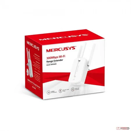 Mercusys 300Mbps Wi-Fi Range Extender, 3 fixed external antennas with MIMO, WPS button - slika 3