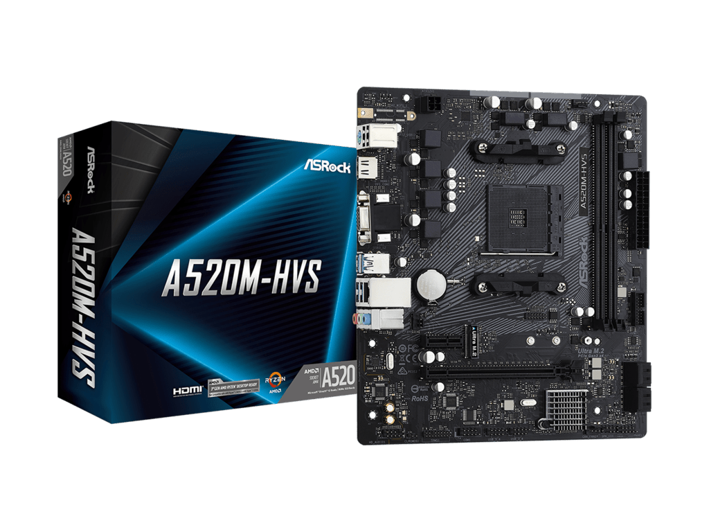 ASROCK MB A520M-HVSAMD A520;AM4;2xDDR4;M.2RAID;VGA,HDMI;micro ATX - slika 2
