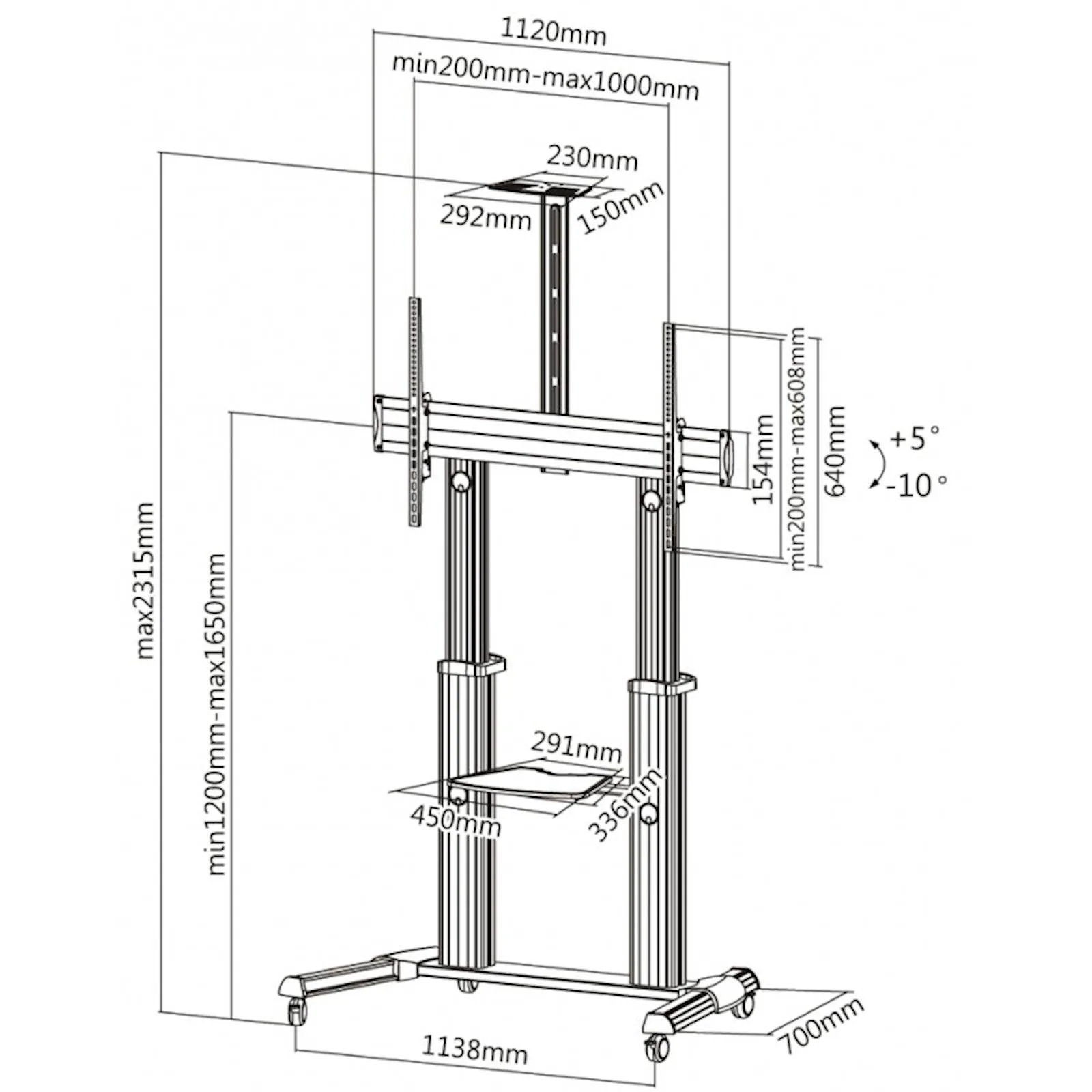 Nosač REFLECTA TV stand 100VC-Shelf - slika 3