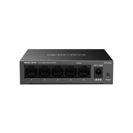 Mercusys MS105GS 5-Port Gigabit Desktop Switch, 5× Gigabit Ports, Desktop Steel Case, Wall Mounting, Plug and Play, Power Saving, Compact design, Green Ethernet technology, Silent - slika 2