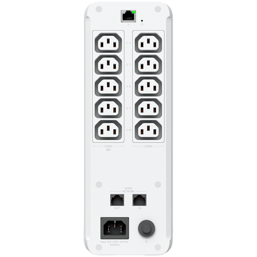 Ubiquiti UPS-Tower-EU UniFi managed 1kVA uninterruptible power supply with 5 surge-only outlets and 5 software-resettable surge and backup devices - slika 4
