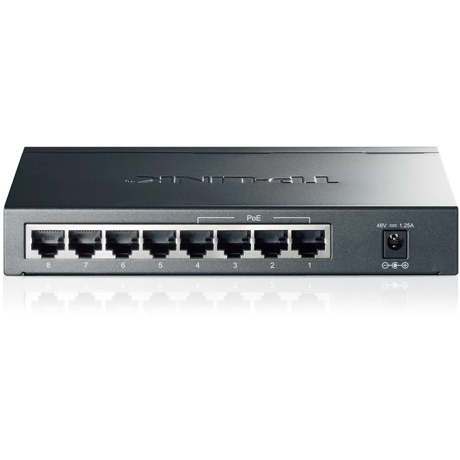 TP-Link TL-SG1008P 8-Port Gigabit Desktop Switch with 4-Port PoE+, 64W PoE Power supply, Supports PoE power up to 30 W for each PoE port, 802.1p/DSCP QoS, IGMP Snooping, Plug and Play, steel case - slika 2