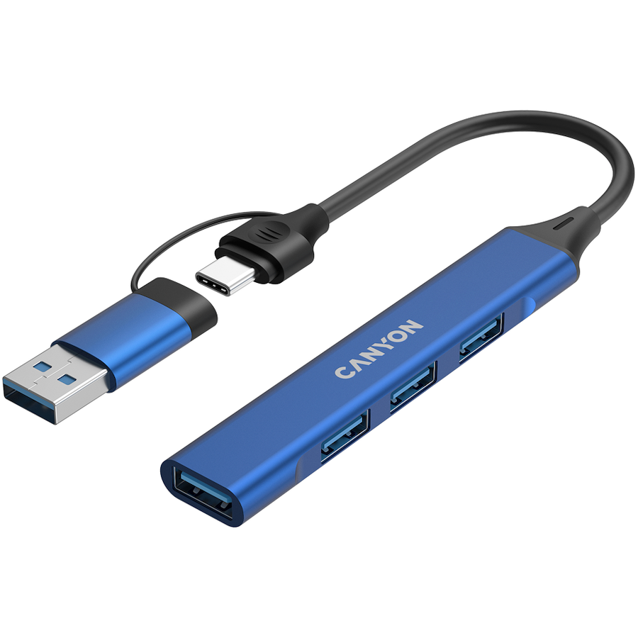 CANYON hub DS-02 4in1 USB-A/C Blue - slika 3