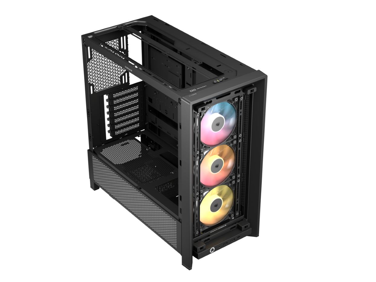 CORSAIR FRAME 4000D RS ARGB3xRS120 ARGB fans, 360mm rad170mm cooler, 430mm GPU, ATX, Black - slika 4