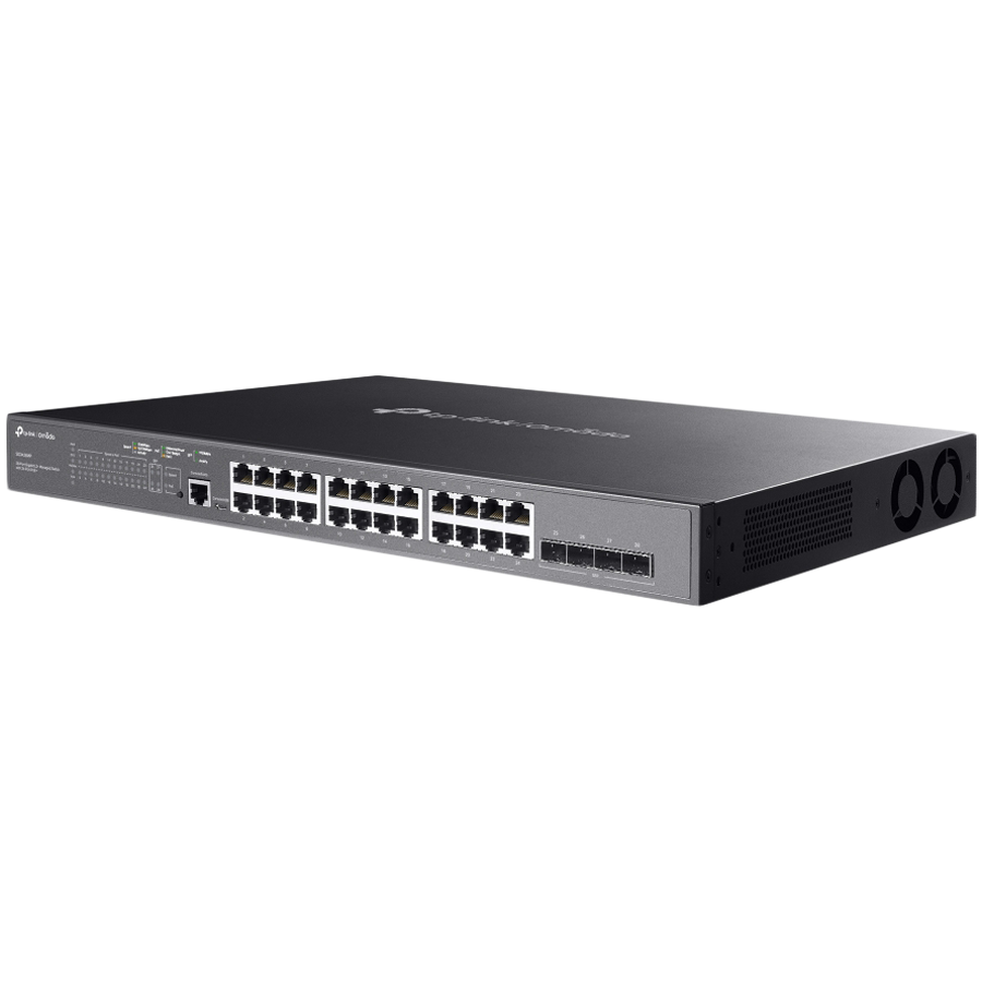 TP-Link SG3428MP Omada 28-Port Gigabit L2+ Managed Switch with 24× Gigabit 802.3af/at PoE+ ports and 4× Gigabit SFP slots, 384 W total PoE budget, Omada app, Static Routing, VLAN, ACL, QoS, IGMP Snoop - slika 2