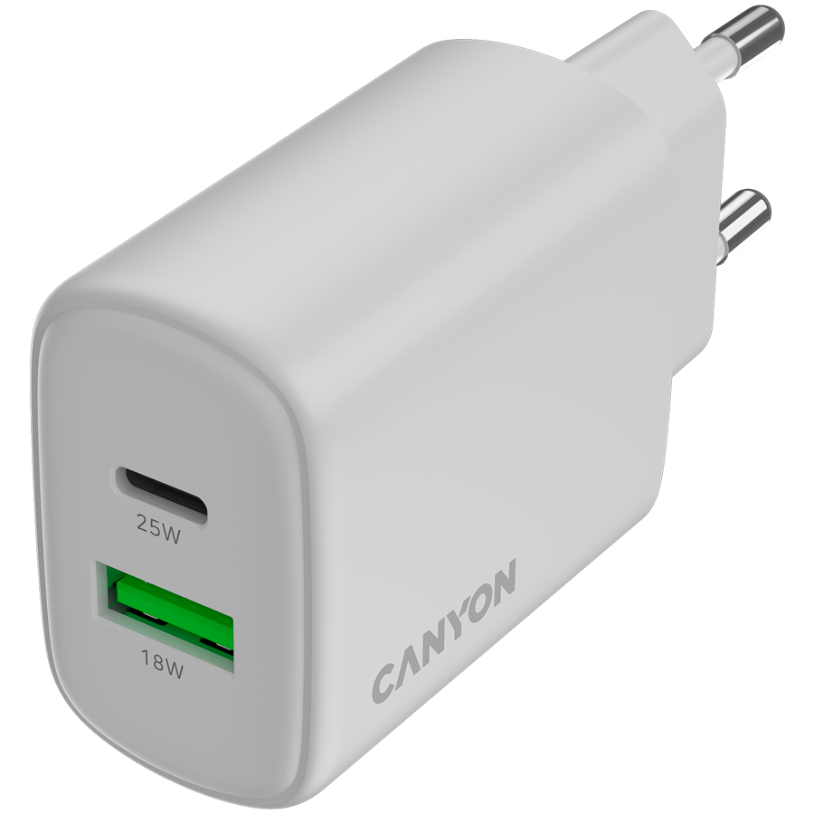 CANYON charger OnCharge 250 25W 1xPD 1xQC EU White - slika 4
