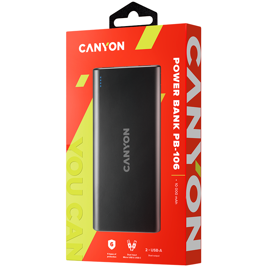 CANYON power bank PB-106 10000 mAh Crni - slika 3
