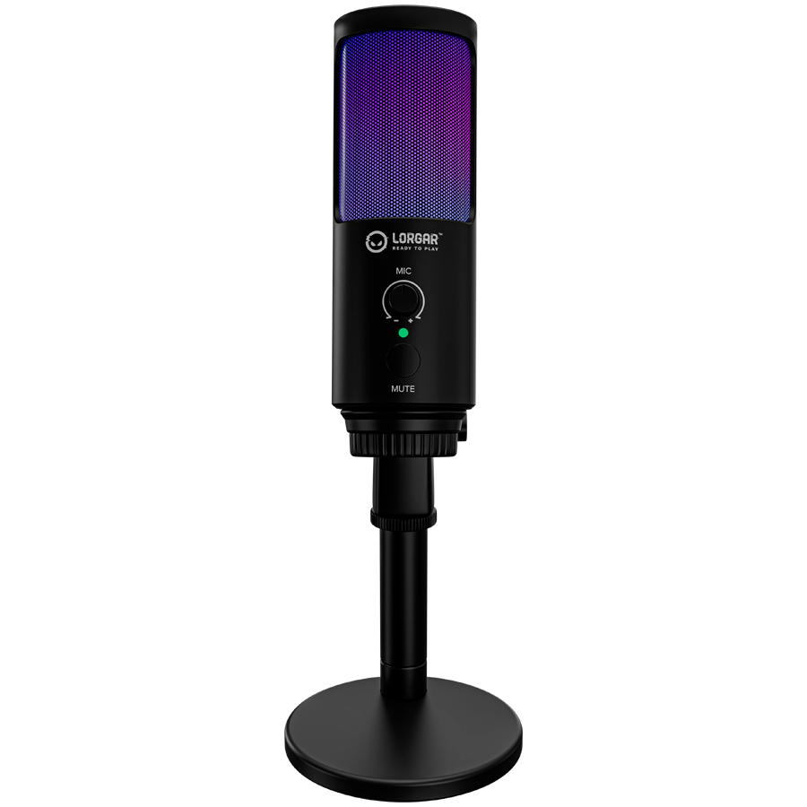 LORGAR SMP40, RGB Microphone with external mute button and metal stand, Black - slika 4