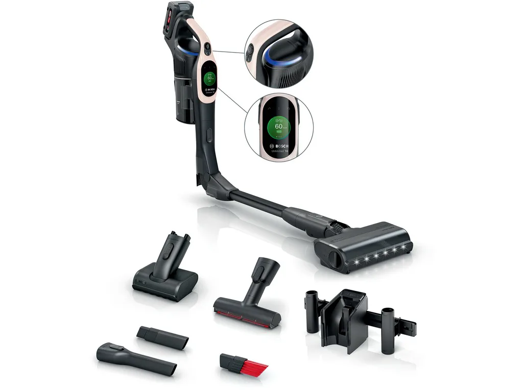 BOSCH Akumulatorski usisavačSerie 10 | UNLIMITED,ROZA1 Baterija, 80 minuta ECO rada