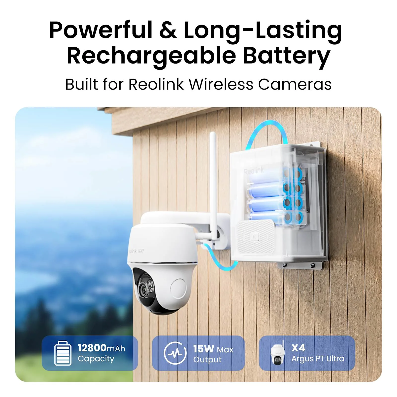 Reolink eksterna baterija za kamere RLA-BP1, 12800mAh, IP67, moguće povezivanje sa solarnim panelom - slika 4