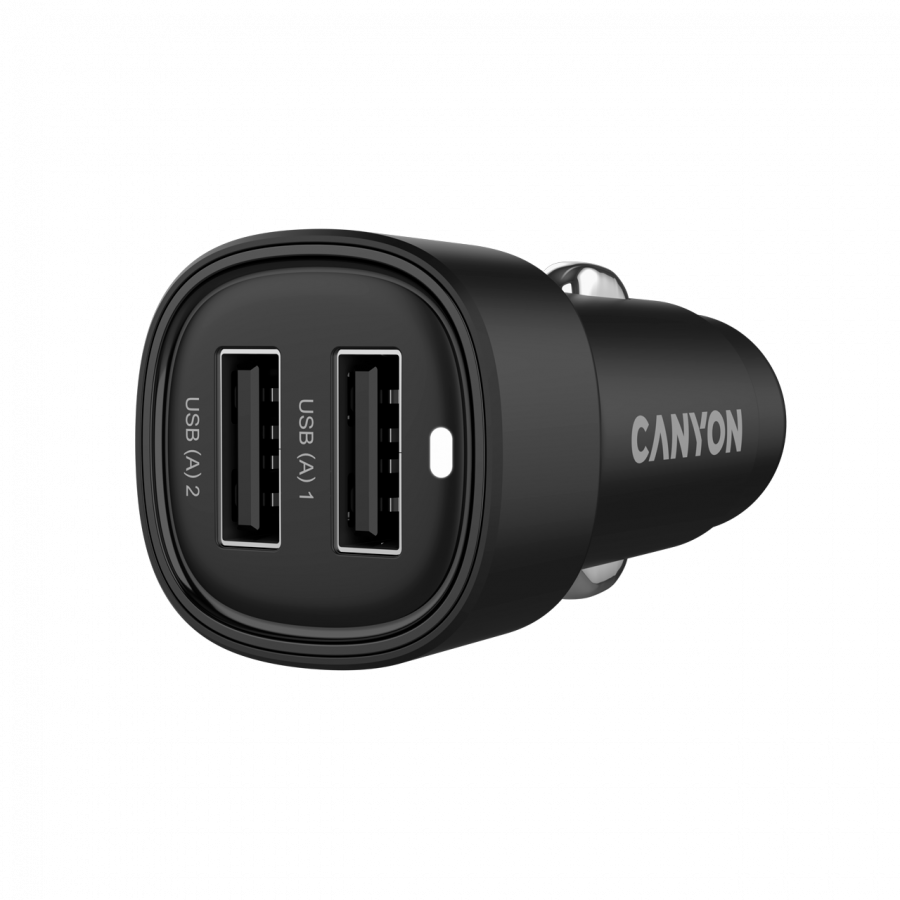 CANYON car charger OnDrive 24  24W 2xUSB-A Black - slika 2