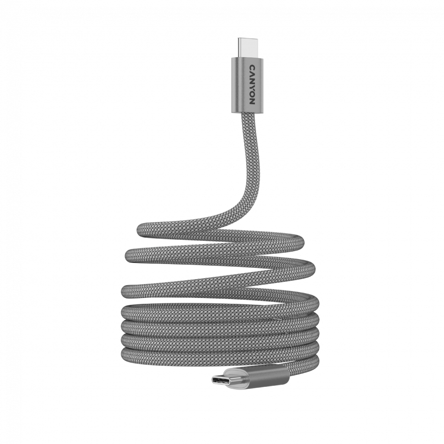 CANYON cable OnWire 60MG C-C 60W Magnet Braided 1m Light Grey - slika 2