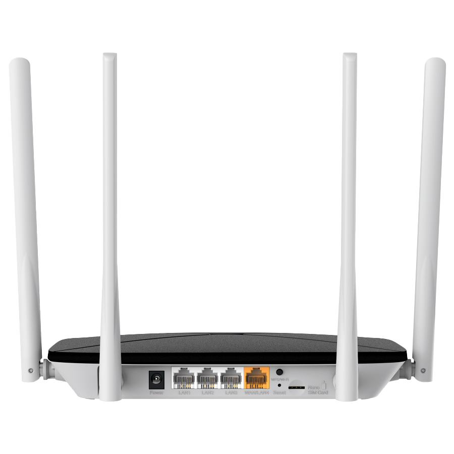Mercusys MB135-4G AC1200 Wi-Fi 4G LTE Router, Build-In 150Mbps 4G LTE Modem, 300 Mbps at 2.4 GHz, 867 Mbps at 5 GHz, 4G Cat4 150/50 Mbps, Internal Antennas,  Extra 3G/4G Antenna Ports, 1x 10/100 Mbps  - slika 6