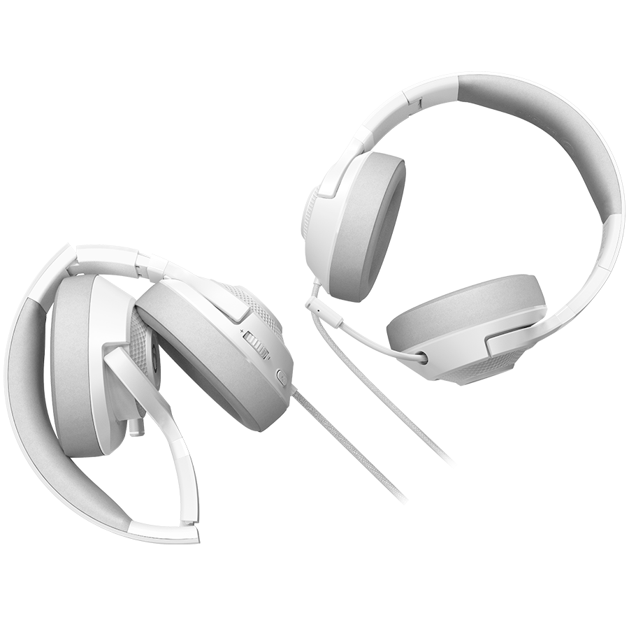 LORGAR Noah 101, Gaming headset with microphone, 3.5mm jack connection, cable length 2m, foldable design, PU leather ear pads, size: 185*195*80mm, 0.245kg, white - slika 6