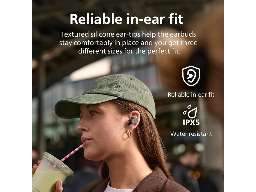 Philips TAT5000BK BT slusalDetaljan prirodni zvuk; 6 mikrNoise Canceling Pro; 4oh baterija - slika 7