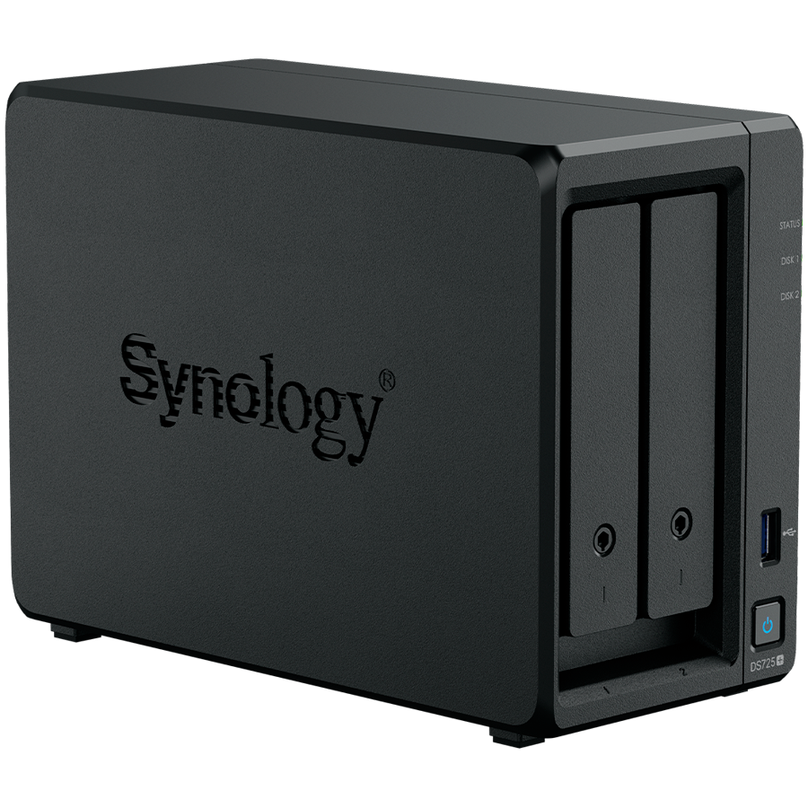 Synology DS725+, Tower, 2-Bays 3.5'' SATA HDD/SSD, 2 x M.2 2280 NVMe SSD, CPU AMD Ryzen R1600 dual-core (4-thread), max. boost up to 3.1 GHz, 4 GB DDR4 ECC SODIMM, 1 x 2.5 GbE, 1 x 1GbE, 1 x USB 3.2,  - slika 5