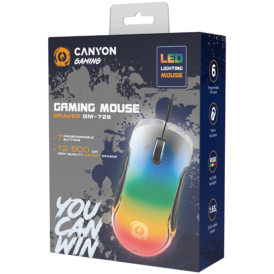 CANYON mouse Braver GM-728 LED Crystal 7buttons Wired Black - slika 4