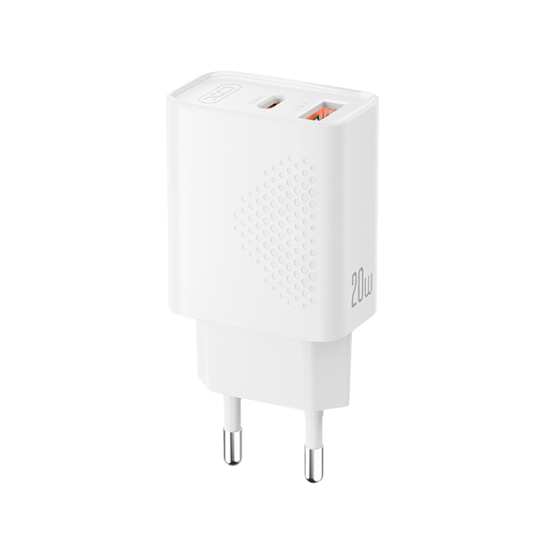 Kucni punjac XO L161 USB-C + USB A 20W PD White - glava - slika 2
