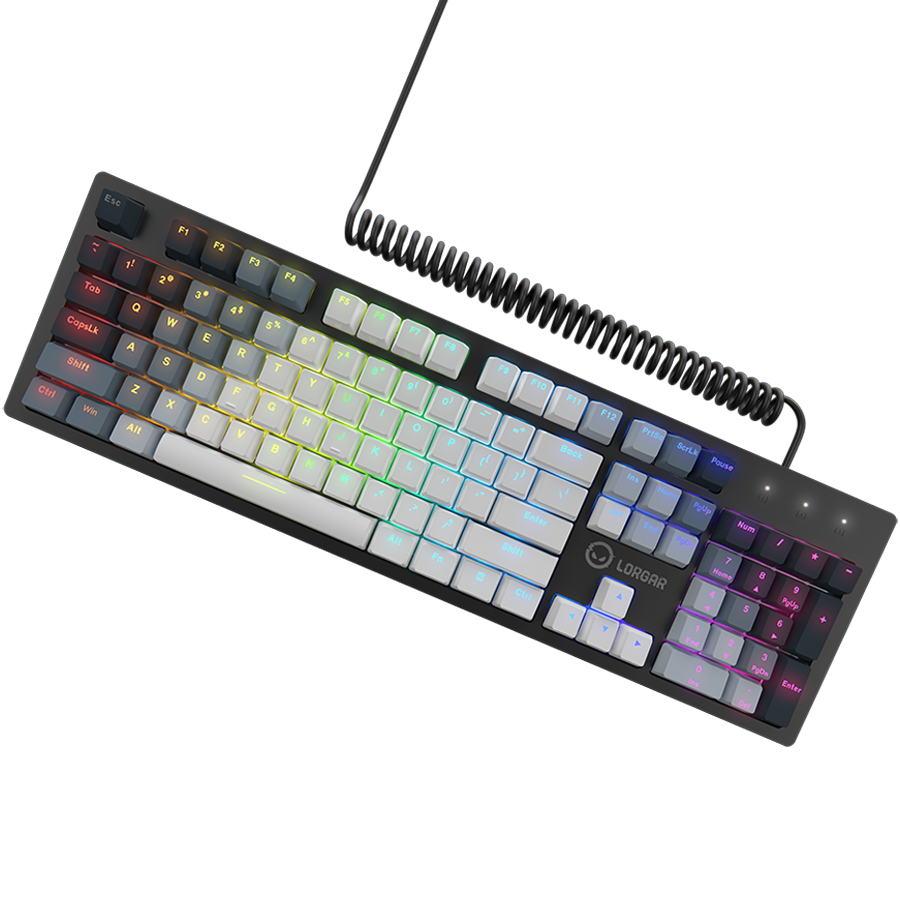 LORGAR Azar 514, Wired mechanical gaming keyboard, RGB backlight, 1680000 colour variations, 18 modes, keys number: 104, 50M clicks, linear dream switches, spring cable up to 3.4m, ABS plastic+metal,  - slika 3