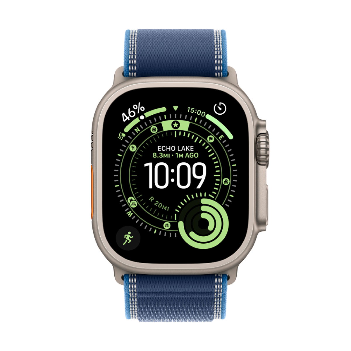 Apple Watch Ultra 3 Cellular 49mm Natural Titanium Case with Blue/Bright Blue Trail Loop - M/L - slika 6