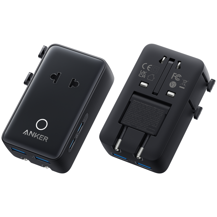 Anker Nano Travel Adapter (5-in-1, 20W) Black