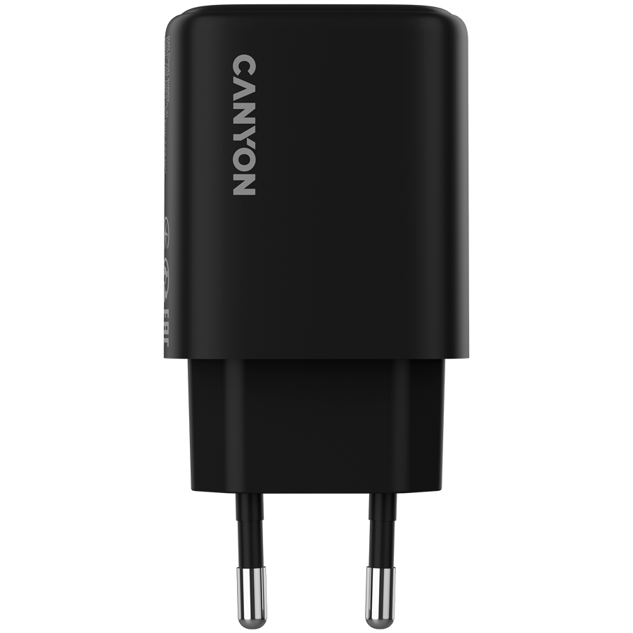 CANYON charger OnCharge 200 20W 1xPD 1xQC EU Black - slika 2