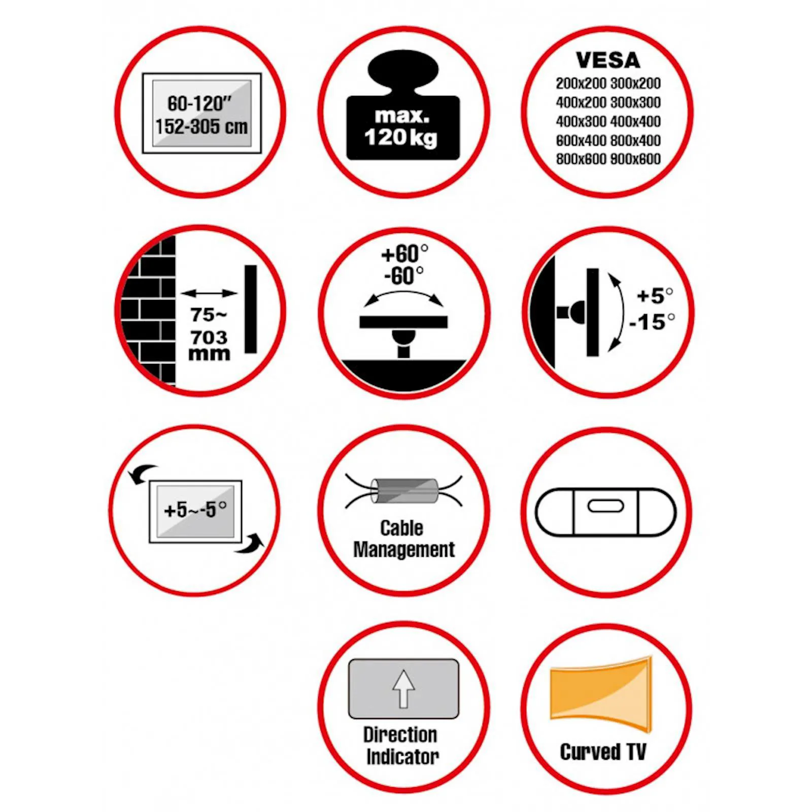 Nosač za TV REFLECTA PLEXO 120-9060T - slika 8