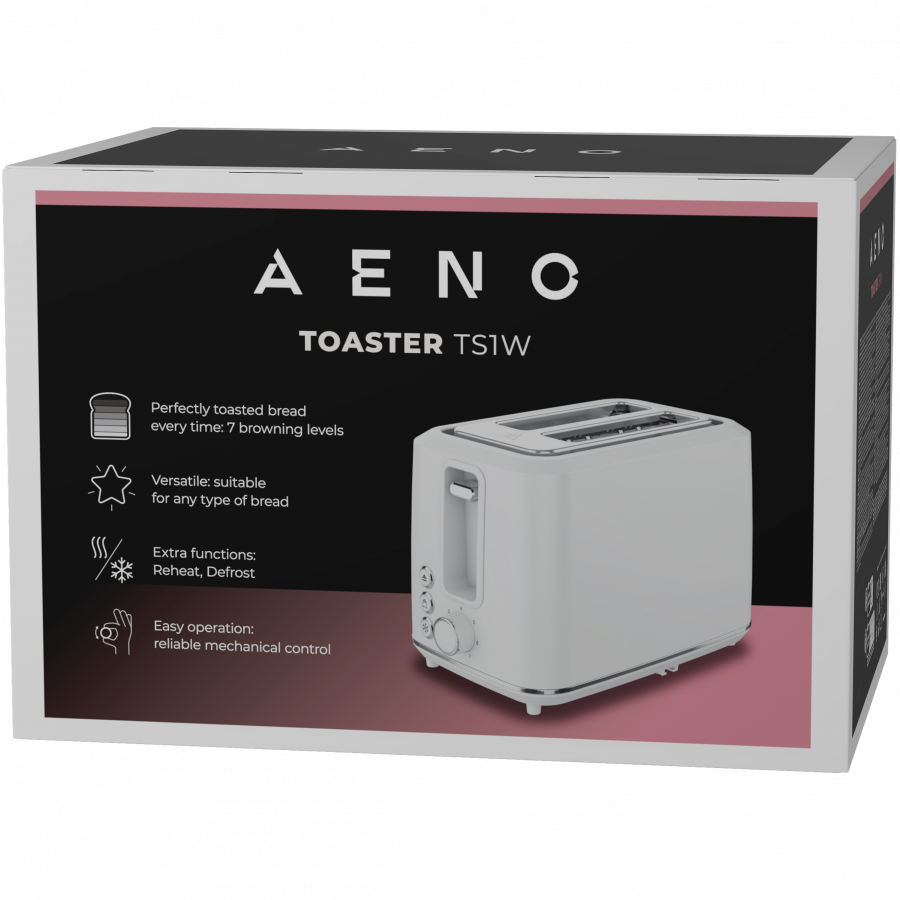 Electric Toaster, white, 220-240V, 50-60Hz, 920-1080W, 2 slots, 3 modes, 7 browning levels - slika 7