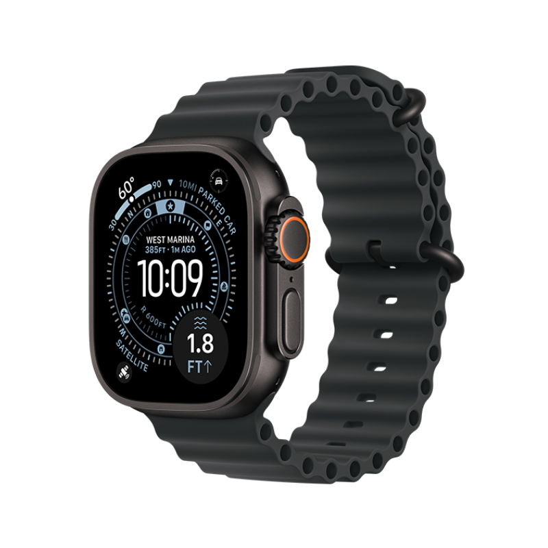 Apple Watch Ultra 3 49mm Black Titanium Case+Black Ocean Band MF0J4
