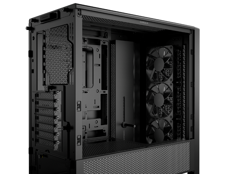 CORSAIR FRAME 4000D RS Case3xRS120 fans, 360mm radiator170mm cooler, 430mm GPU, ATX, Black - slika 6