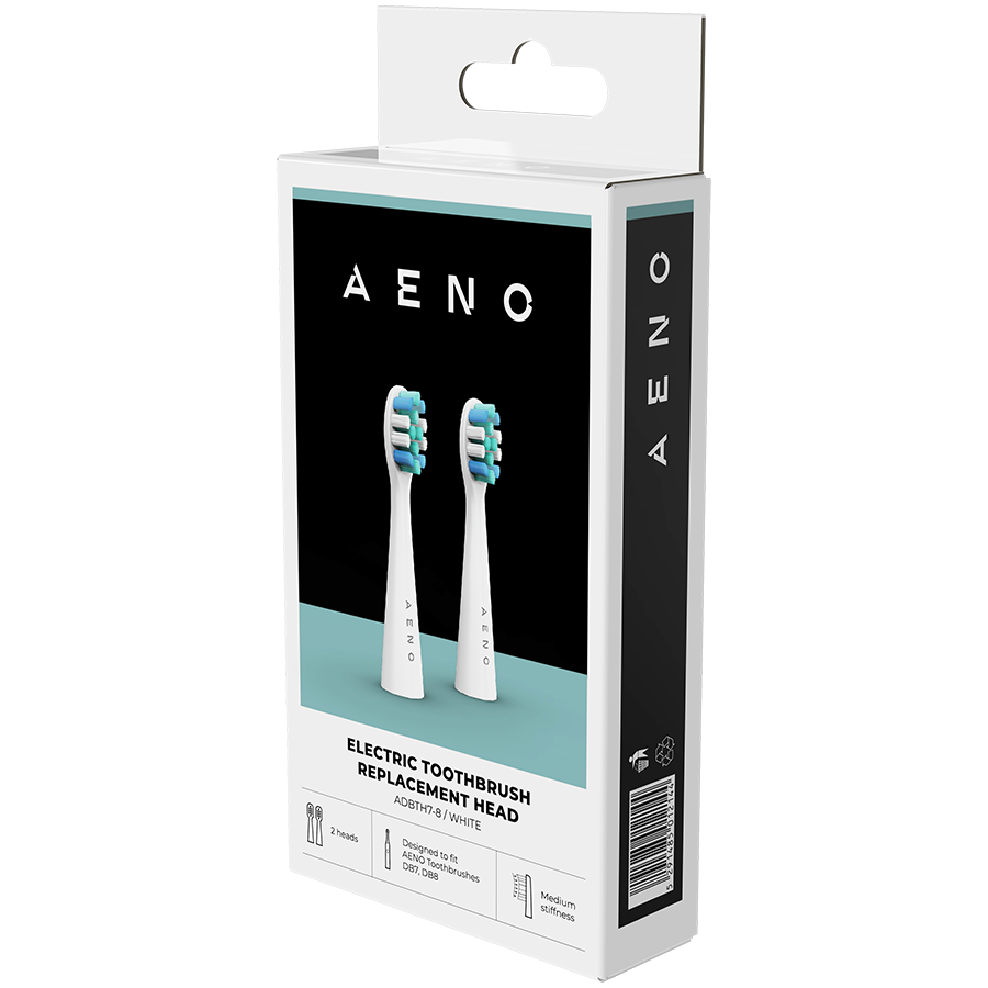 AENO Replacement toothbrush heads, White, Dupont bristles, 2pcs in set (for ADB0007/ADB0008) - slika 3