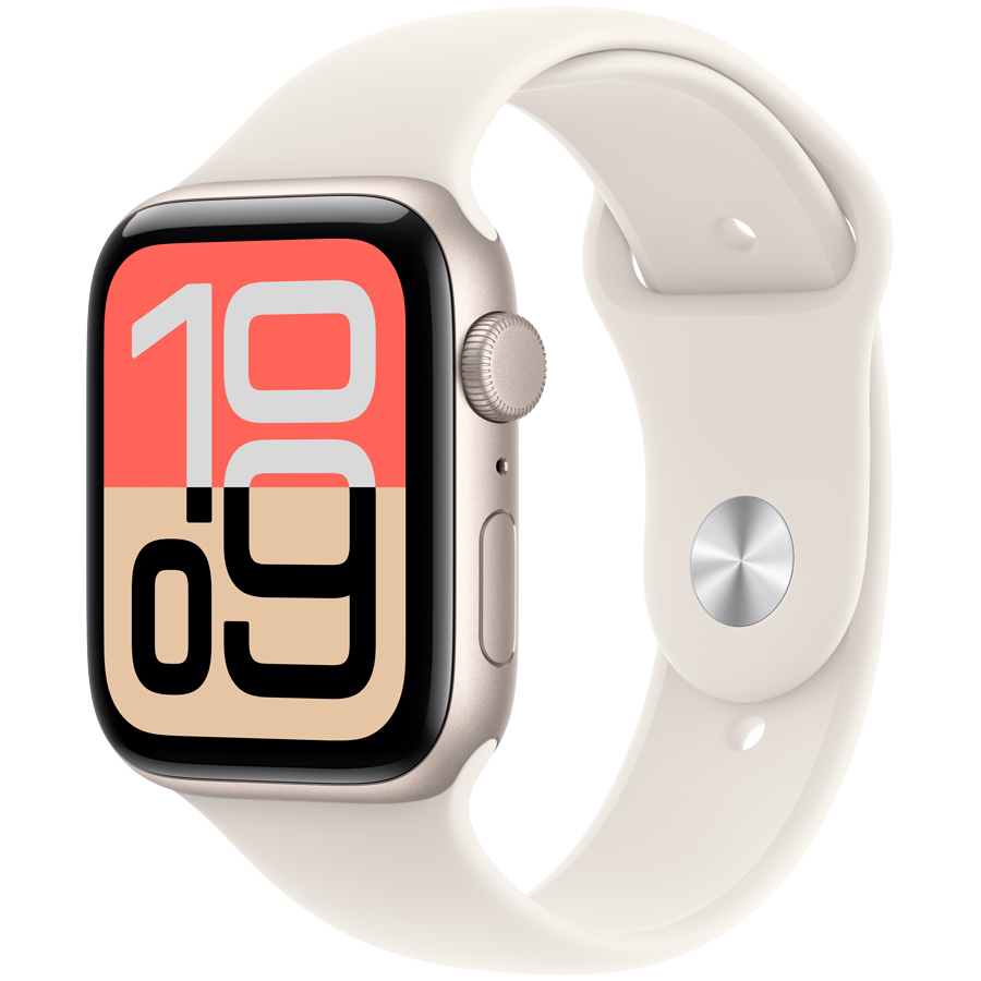 Apple Watch SE 3 GPS 44mm Starlight Aluminium Case with Starlight Sport Band - S/M,Model A3325