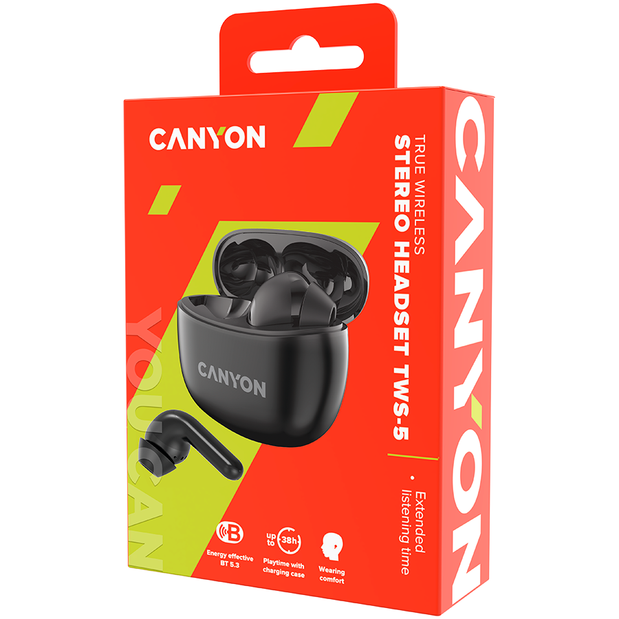 CANYON headset TWS-5 Black - slika 5