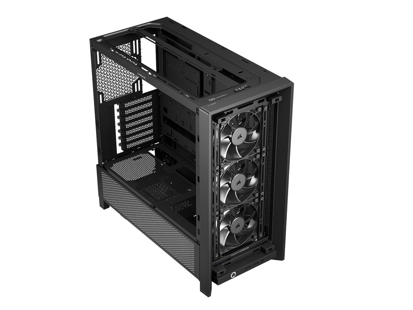 CORSAIR FRAME 4000D RS Case3xRS120 fans, 360mm radiator170mm cooler, 430mm GPU, ATX, Black - slika 2