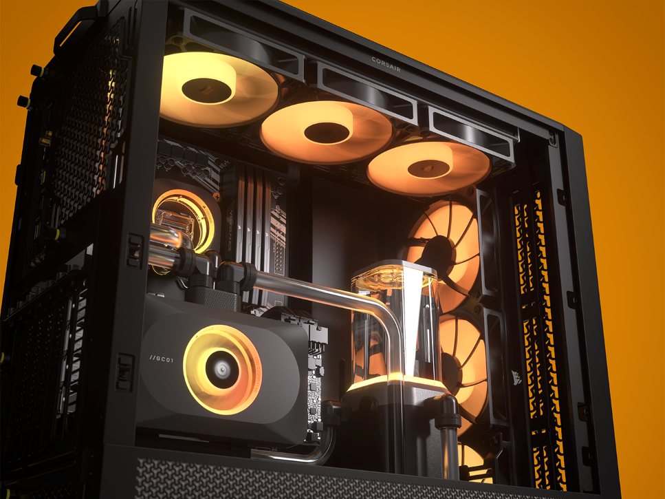 CORSAIR FRAME 4000D RS ARGB3xRS120 ARGB fans, 360mm rad170mm cooler, 430mm GPU, ATX, Black - slika 7