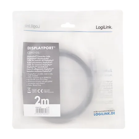 LogiLink DisplayPort 1.4 Cable (8K/60 Hz) M/M 2m CDA0105 - slika 3