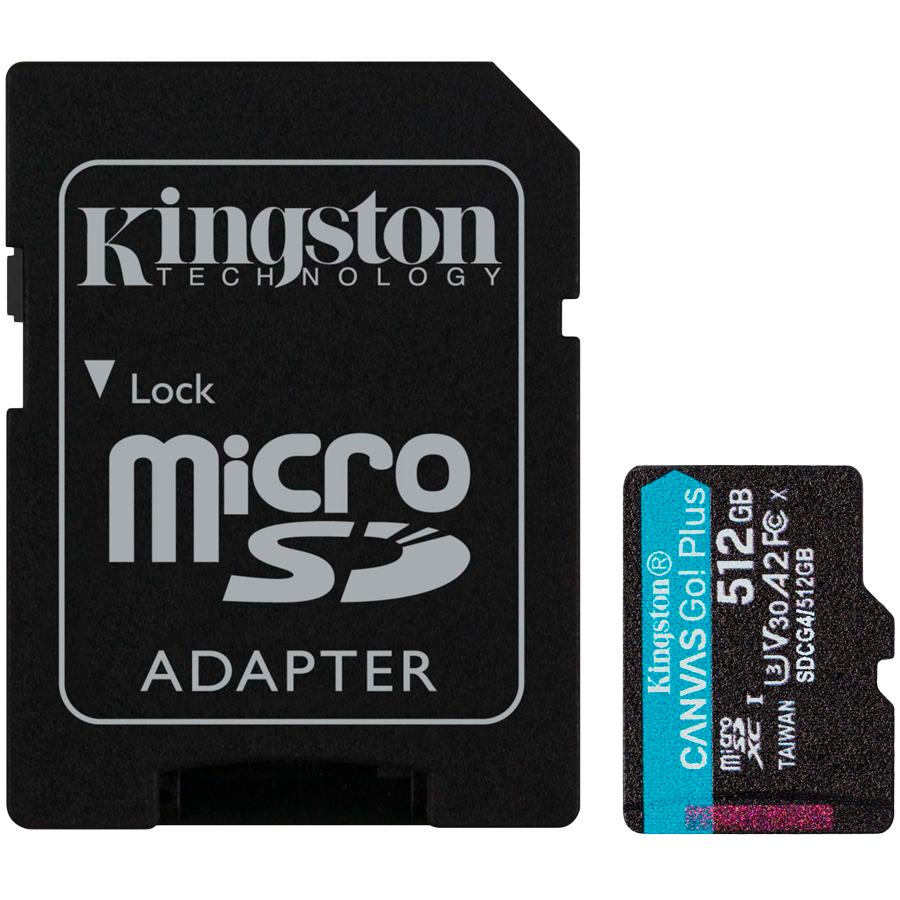 Kingston microSD 512GBCanvasGoPlus, Gen4r/w:200MB/s/160MB/s,with adapter - slika 3