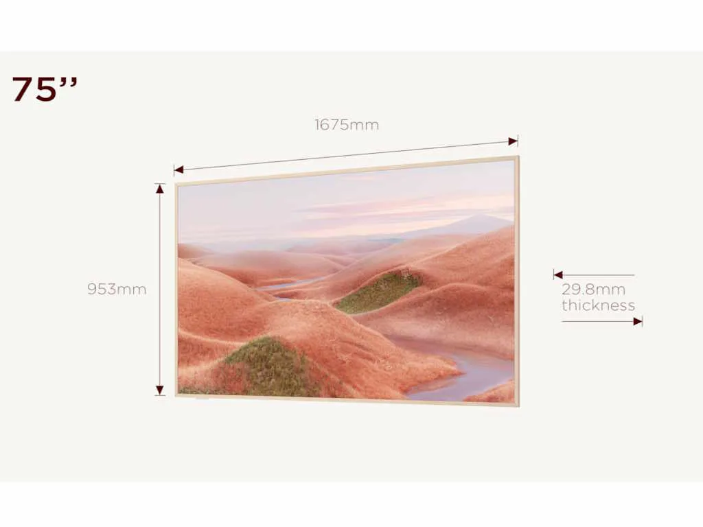TCL 75"A300W NXTVISION 4K QLEDGoogle OS; 144Hz VRR ART TV;Dolby Atmos; Ambient mode; HDMI 2.1