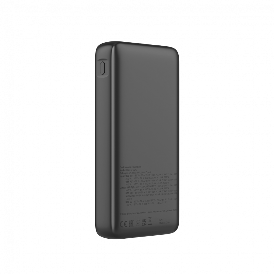 CANYON Power Bank PB-240, 25000mAh PD140W display power bank,Size160.0x82x27 mm Weight 508+-10g, Dark Grey - slika 3