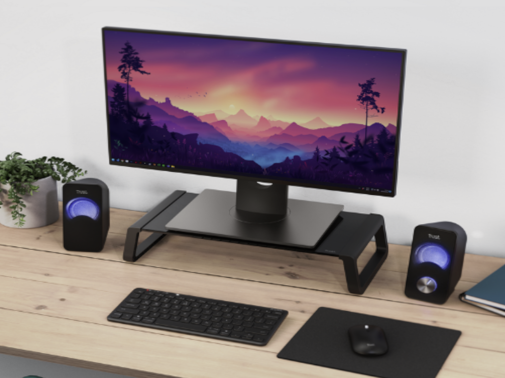 Trust Monta stand za monitor,kaljeno staklo, crni - slika 2