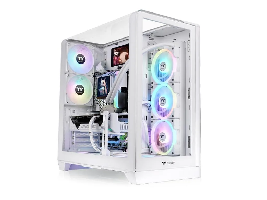 Thermaltake View 390 TG SnowMid Tower, tempered glass2x120mm PWM fan, GPU: 460mm - slika 2