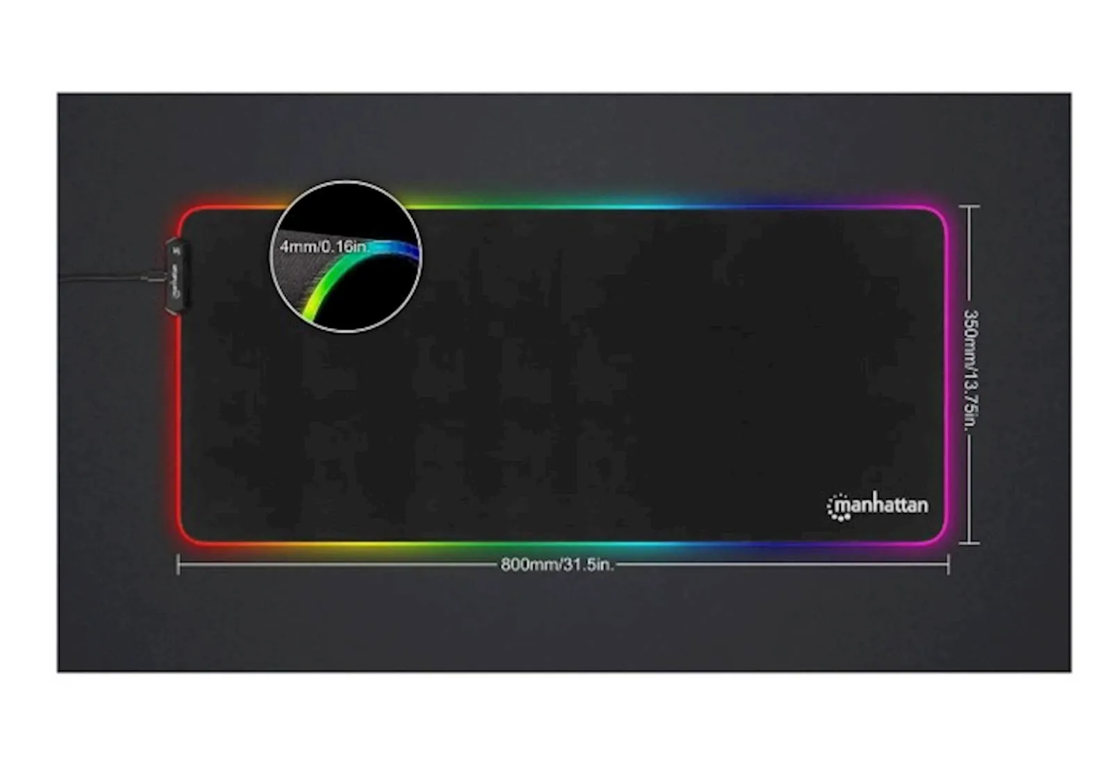 Podloga za miš MANHATTAN XXL RGB LED - slika 4